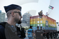 Maersk Container Blocked Off During Equality Parade In Warsaw