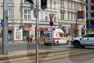 Austrian Red Cross Ambulance In Traffic In Vienna