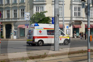 Austrian Red Cross Ambulance In Traffic In Vienna