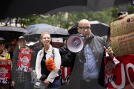 NYC Mayoral Candidates Hold Press Conference During “No Kings” Protest In Bryant Park