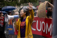 NYC Mayoral Candidates Hold Press Conference During “No Kings” Protest In Bryant Park