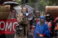 NYC Mayoral Candidates Hold Press Conference During “No Kings” Protest In Bryant Park