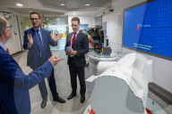 The Chief Secretary to the Treasury Darren Jones visits aerospace engineering specialists Leonardo in Edinburgh