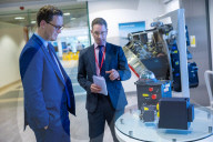The Chief Secretary to the Treasury Darren Jones visits aerospace engineering specialists Leonardo in Edinburgh