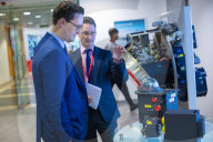 The Chief Secretary to the Treasury Darren Jones visits aerospace engineering specialists Leonardo in Edinburgh