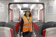 Rachel Reeves UK Chancellor of the Exchequer visits Taff's Well Rail Depot