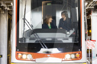 Rachel Reeves UK Chancellor of the Exchequer visits Taff's Well Rail Depot