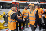 Rachel Reeves UK Chancellor of the Exchequer visits Taff's Well Rail Depot
