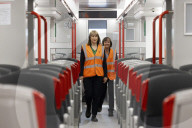 Rachel Reeves UK Chancellor of the Exchequer visits Taff's Well Rail Depot