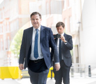 Guests arrives Sunday with Laura Kuenssberg at the BBC, Broadcasting House, London, UK.