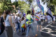 The LGBTQ+ Community, Along With Allies, Community Members And Associated Businesses And Organizations, March From Southside Park To The State Capital