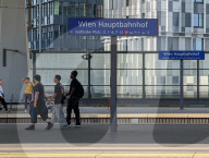 Group Of Young Men At Platform Of Vienna Central Station