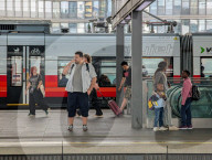 Austrian Federal Railways Trains At Vienna Central Station