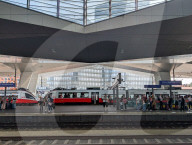 Austrian Federal Railways Trains At Vienna Central Station