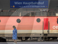 Austrian Federal Railways Trains At Vienna Central Station