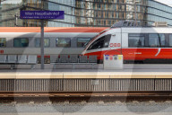 Austrian Federal Railways Trains At Vienna Central Station