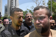  Israeli National Security Minister Itamar Ben-Gvir Visits Site of Iranian Missile Strike in Petah Tikva