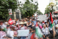 Pro-Palestinian March In Support Of Global March To Gaza In Tunis