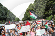 Pro-Palestinian March In Support Of Global March To Gaza In Tunis