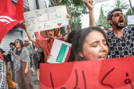 Pro-Palestinian March In Support Of Global March To Gaza In Tunis