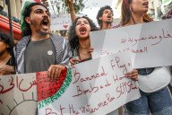 Pro-Palestinian March In Support Of Global March To Gaza In Tunis