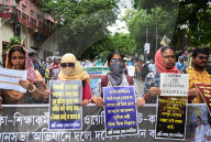 Protest Rally Of Teachers And Non Teaching Staff Of Schools In Kolkata, India