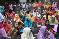Garments Workers Protest For Unpaid Wages In Dhaka.