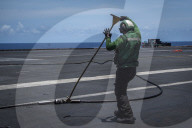 Aircraft carrier USS Nimitz conducts flight operations