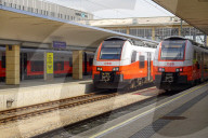 OEBB Cityjet Trains At Wien Westbahnhof Station