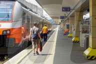 OEBB Cityjet Trains At Wien Westbahnhof Station