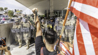 Peaceful Anti-Ice Protesters Face Off Against Law Enforcement Following "No Kings" Protest