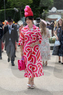 Racegoers arriving on the opening day of Royal Ascot, UK