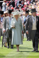 Racegoers arriving on the opening day of Royal Ascot, UK