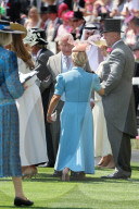 Racegoers arriving on the opening day of Royal Ascot, UK