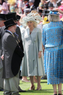 Racegoers arriving on the opening day of Royal Ascot, UK