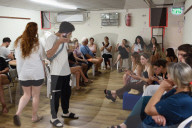 Israeli Students Take Shelter Inside A Public Bomb Shelter