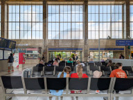 Wien Westbahnhof Interior With Travelers Waiting And Walking