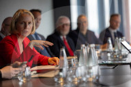 Economic Secretary to the Treasury Emma Reynolds attends a meeting of the Scottish-London Financial Services Forum in Glasgow