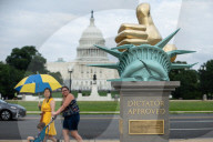 Anti-Trump statue appears on the National Mall
