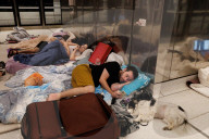 Underground makeshift shelters in Tel Aviv