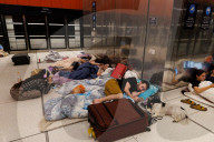 Underground makeshift shelters in Tel Aviv