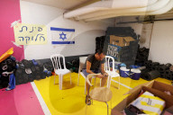 Underground makeshift shelters in Tel Aviv