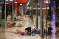 Underground makeshift shelters in Tel Aviv