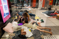 Underground makeshift shelters in Tel Aviv
