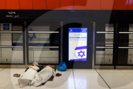 Underground makeshift shelters in Tel Aviv