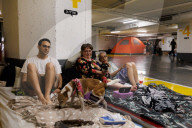 Underground makeshift shelters in Tel Aviv