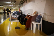 Underground makeshift shelters in Tel Aviv