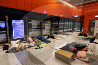 Underground makeshift shelters in Tel Aviv