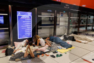Underground makeshift shelters in Tel Aviv