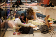 Underground makeshift shelters in Tel Aviv